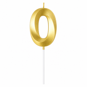 0 Number Candle Gold