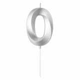 0 Number Candle Silver