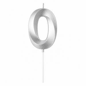 0 Number Candle Silver