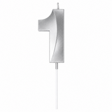 1 Number Candle Silver
