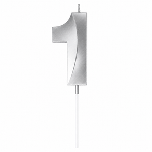 1 Number Candle Silver