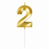 2 Number Candle Gold