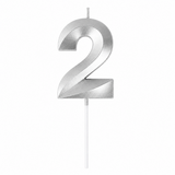 2 Number Candle Silver