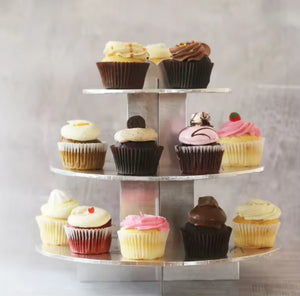 3 Tier Silver Board Cupcake Stand