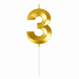 3 Number Candle Gold