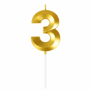 3 Number Candle Gold