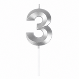 3 Number Candle Silver
