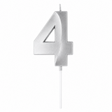 4 Number Candle Silver