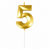 5 Number Candle Gold