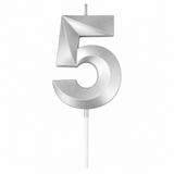 5 Number Candle Silver