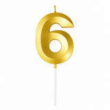 6 Number Candle Gold