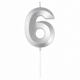 6 Number Candle Silver