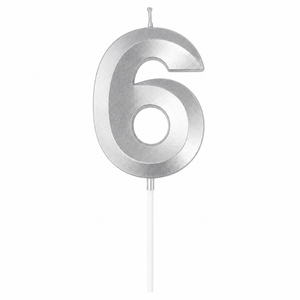 6 Number Candle Silver