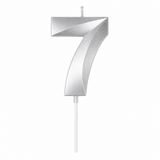 7 Number Candle Silver