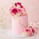 Pink Floral Stencil Cake