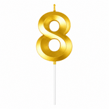 8 Number Candle Gold
