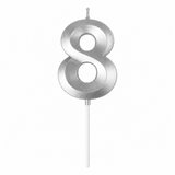 8 Number Candle Silver