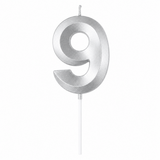 9 Number Candle Silver