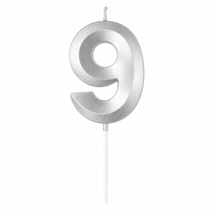 9 Number Candle Silver