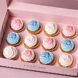 Baby Shower Booties and Blossoms Cupcakes