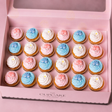 Baby Shower Booties and Blossoms Cupcakes