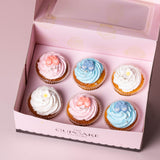 Baby Shower Booties and Blossoms Cupcakes