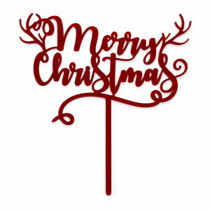 Merry Christmas (red) Cake Topper