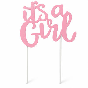 It's a Girl (pink- paper) Cake Topper
