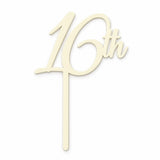 16th (white) Cake Topper