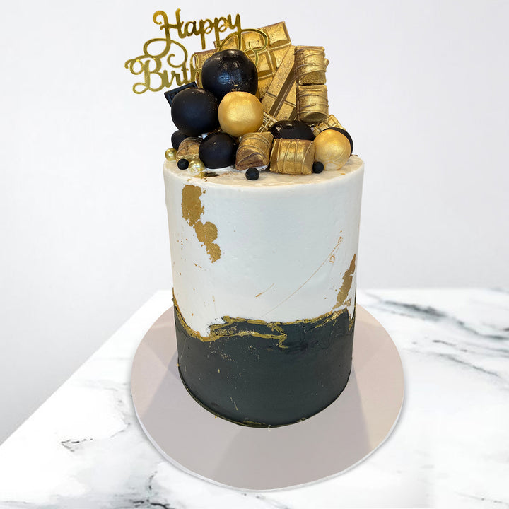 black and gold cake