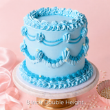 Vintage Cake Fancy Round Blue