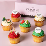 Christmas Corporate Cupcakes Half Logo Half Decorations
