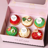 Christmas Corporate Cupcakes Half Logo Half Decorations