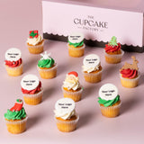 Christmas Corporate Mini Cupcakes Half Logo Half Decorations