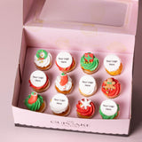 Christmas Corporate Mini Cupcakes Half Logo Half Decorations