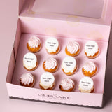 Corporate Logo Mini Cupcakes - Mini Plaques Half Icing