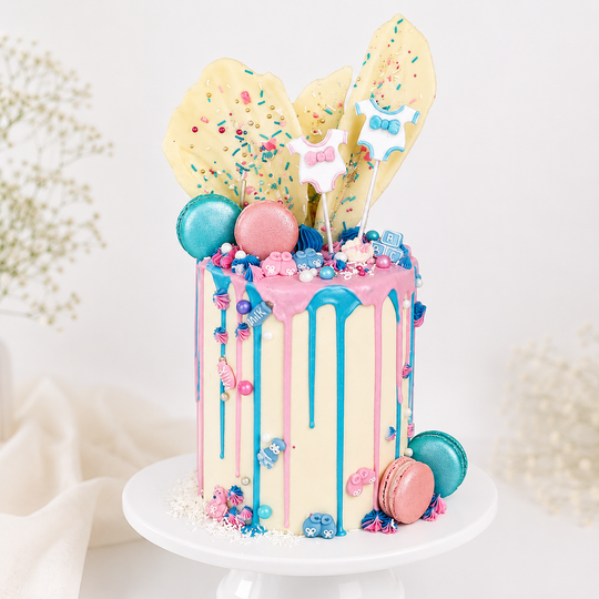 Gender Reveal Drip Cake | Order Today | The Cupcake Factory – The
