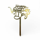 Happy Valentine's Day Gold Cake Topper