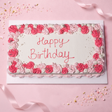 Large Fancy Piped Slab Cake