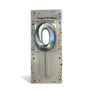 0 Number Candle Silver