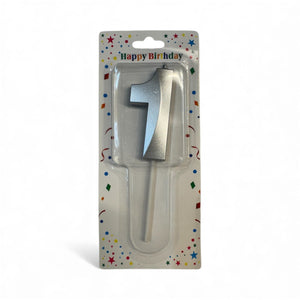1 Number Candle Silver