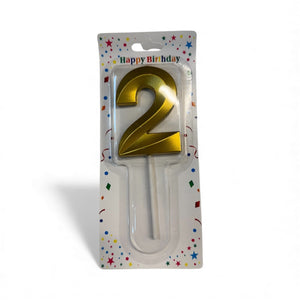2 Number Candle Gold
