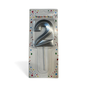 2 Number Candle Silver