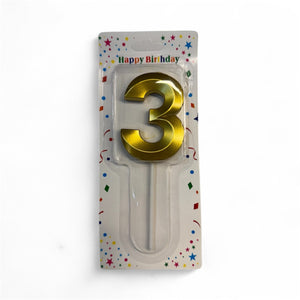 3 Number Candle Gold