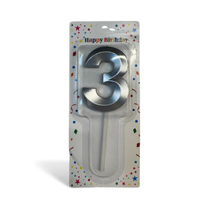 3 Number Candle Silver