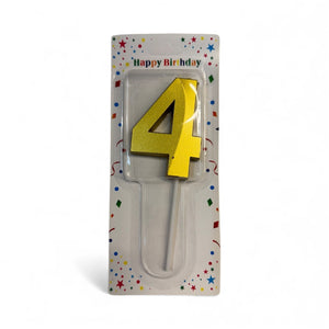 4 Number Candle Gold