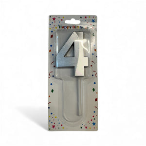 4 Number Candle Silver