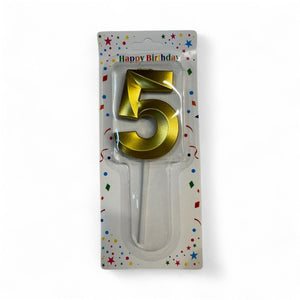 5 Number Candle Gold