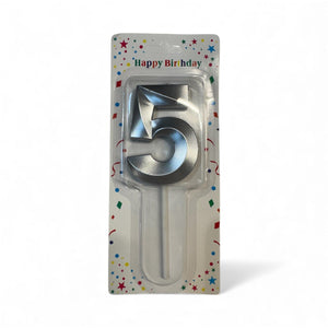 5 Number Candle Silver