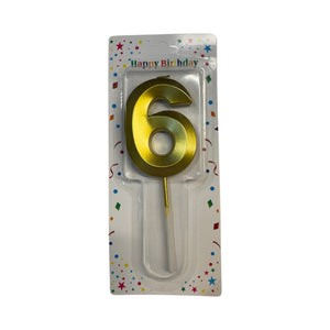 6 Number Candle Gold